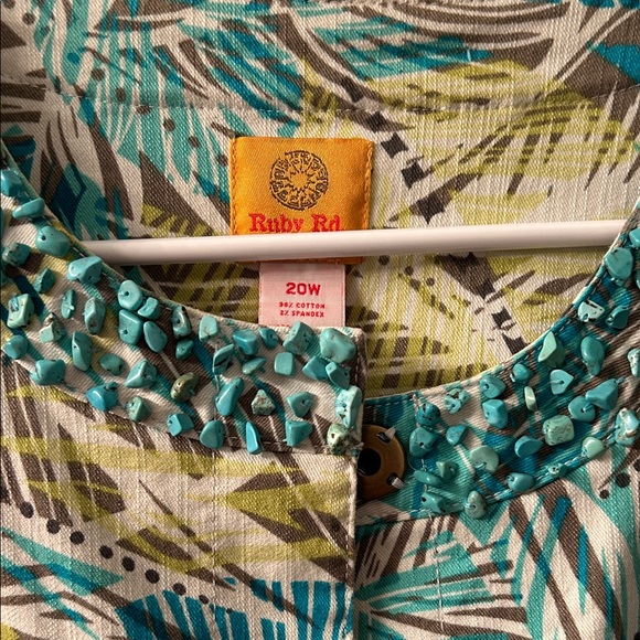 Cruise Wear Ruby Rd Blazer Jacket in turquoise and green tones - Picture 3 of 8